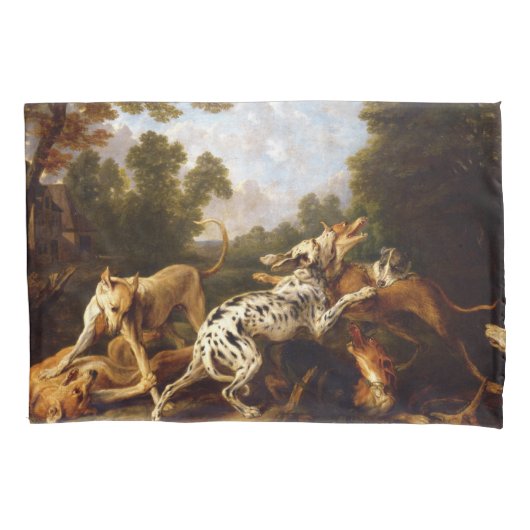 Hunde kämpfen (von Frans Snyders) Kissenbezug (Vorderseite-Links)