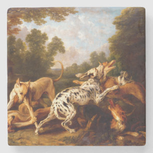 Hunde kämpfen (von Frans Snyders) Steinuntersetzer