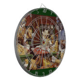 Hunde Kartenspiel Dartscheibe (Vorderseite Links)