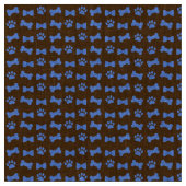 Hunde Katze Blauer Pfoten Druckbogen Krawatte und  Stoff (Nahaufnahme)