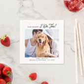 Hunde Katze Foto Modernes Hochzeitsessen Probe Serviette (Beispiel)