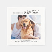 Hunde Katze Foto Modernes Hochzeitsessen Probe Serviette (Vorderseite)