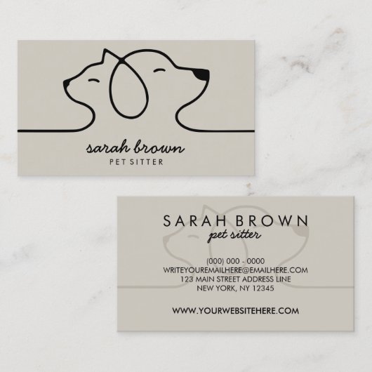 Hunde Katze Haustiere Leckereien Bäckerei Visitenkarte (Vorne/Hinten)