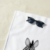 Hunde, Katze, Huhn, Zebra Beach Handtuch (Beispiel)