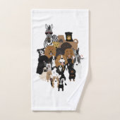 Hunde, Katze, Huhn, Zebra Set (Handtuch)