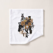 Hunde, Katze, Huhn, Zebra Set (Waschlappen)