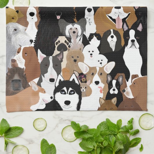 Hunde, Katze, Hühnchen Küchentücher (Gefaltet)