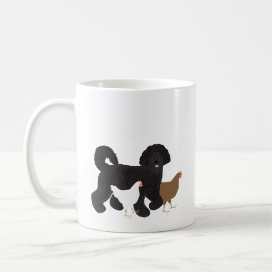 Hunde, Katze, Hühner-Tasse Kaffeetasse (Links)