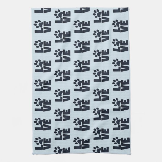 Hunde Katze Liebe Paw Prints Geschirrtuch (Vertikal)