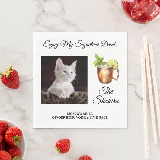 Hunde, Katze oder jede Unterschrift eines Begleite Serviette (Beispiel)
