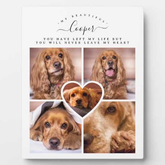 Hunde Katze Pet Loss Geschenk - Foto Collage Grid  Fotoplatte (Vorderseite)