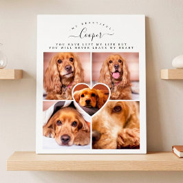 Hunde Katze Pet Loss Geschenk - Foto Collage Grid  Fotoplatte
