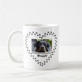 Hunde Katze Pet Lover Black Paw Prints Heart Foto Kaffeetasse (Links)