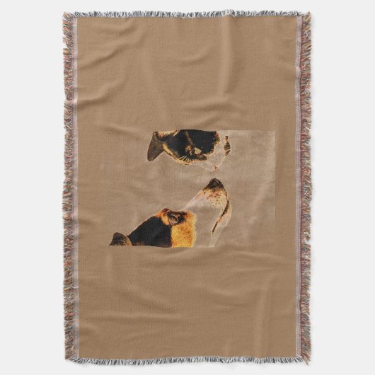 'HUNDE/KATZE TAPESTRIE IN BROWN. DECKE (Vorderseite Vertikal)