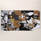 Hunde, Katze und Hühnerhandtuch Strandtuch (Vorderseite)