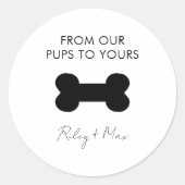 Hunde Katze Welpe Leckerei Gastgeschenk Hochzeit v Runder Aufkleber (Vorderseite)