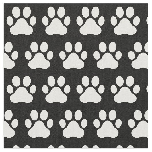 Hunde Katzen Drucke Schwarz-weiß Stoff (Nahaufnahme)
