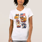 Hunde, Katzen & Enten in USA Flag Brille 4. Juli T-Shirt (Vorderseite)