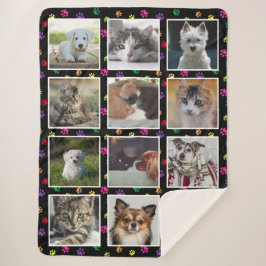Hunde Katzen farbenfrohe Paw Prints Custom Foto Co Sherpadecke