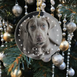 Hunde Katzen Foto Minimalistischer Pfosten Kreis Keramik Ornament<br><div class="desc">Dieses Design kann in dem Bereich personalisiert werden, der durch das Ändern des Fotos und/oder Textes zur Verfügung gestellt wird. Sie können auch angepasst werden, indem Sie auf Vorlage personalisieren klicken und dann auf die Schaltfläche klicken, um weitere Optionen anzupassen, um die Hintergrundfarbe zu löschen oder zu ändern, Text hinzuzufügen,...</div>