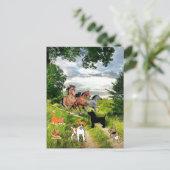 Hunde Katzen Hühnerpferde Postkarte (Stehend Vorderseite)