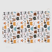 Hunde Katzen Muster Golfhandtuch (Horizontal)