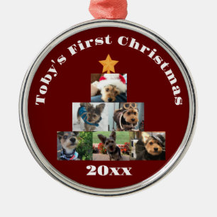 Hunde-, Katzen- oder Haustier-Fotocollage Weihnach Ornament Aus Metall