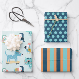 Hunde Katzen Umhüllungspapier Set Geschenkpapier Set