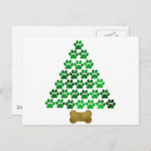 Hunde-/Katzen-Weihnachtsbaum Feiertagspostkarte (Vorne/Hinten)