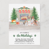 Hunde Katzen Welpen Kätzchen Weihnachten Einladungspostkarte (Vorderseite)