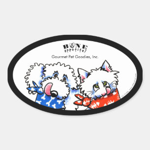 Hunde Katzenjammer Appetit! Pet Gourmet Personalis Ovaler Aufkleber