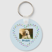 Hunde Katzenpaw Prints Heart Pet Foto Schlüsselanhänger (Rückseite)