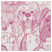 Hunde Kirschperle Stoff (Nahaufnahme)