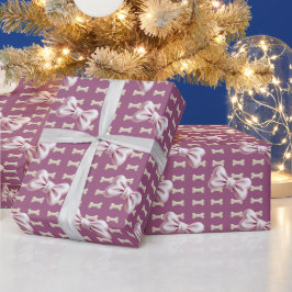 Hunde Knochen 2 rosa Geschenkpapier