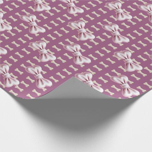 Hunde Knochen 2 rosa Geschenkpapier (Ecke)