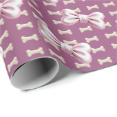 Hunde Knochen 2 rosa Geschenkpapier (Rolleneckpunkt)