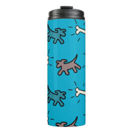 Hunde Knochen Graffiti Style Blue Thermal Trumbler Thermosbecher
