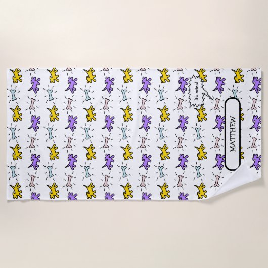 Hunde Knochen PY Graffiti Style Name Handtuch (Vorderseite)