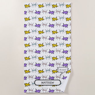 Hunde Knochen PY Graffiti Style Name Handtuch