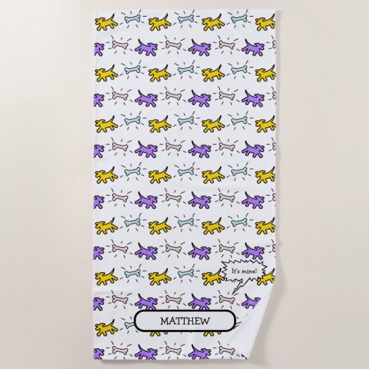 Hunde Knochen PY Graffiti Style Name Handtuch (Vorderseite)