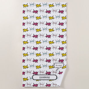 Hunde Knochen RY Graffiti Style Name Handtuch