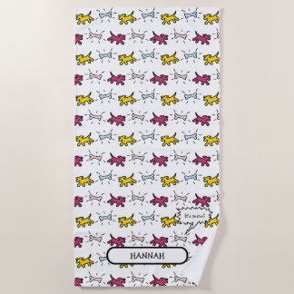 Hunde Knochen RY Graffiti Style Name Handtuch