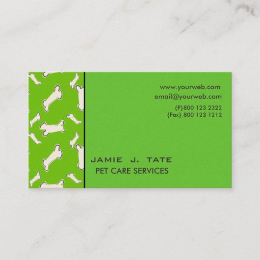 Hunde Knochen Visitenkarte (Vorderseite)