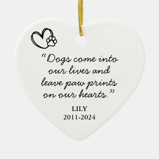 Hunde kommen in unser Live-Quote-Memorial Keramik Ornament (Vorne)