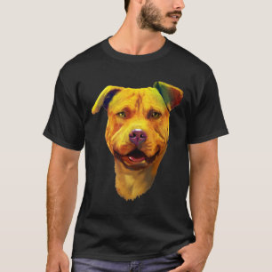 Hunde Kopf farbiger Pitbull Mama Vater Kid Pit Bul T-Shirt