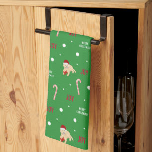 Hunde, Krabben, Zuckerstangen Weihnachts-Küchentuc Geschirrtuch