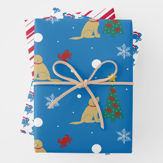 Hunde Krebse Weihnachtsbaum Geschenk Wrap Set von  Geschenkpapier Set (Beispiel)