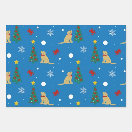 Hunde Krebse Weihnachtsbaum Geschenk Wrap Set von  Geschenkpapier Set (Vorderseite)