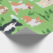 Hunde Kritzeleien Geschenkpapier (Ecke)