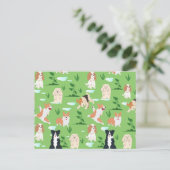 Hunde Kritzeleien Postkarte (Stehend Vorderseite)
